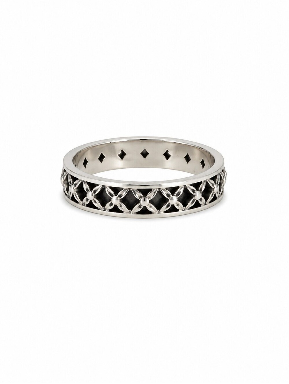 BRIGHTON Lattice Criss Cross Crystal Stackable Band Ring